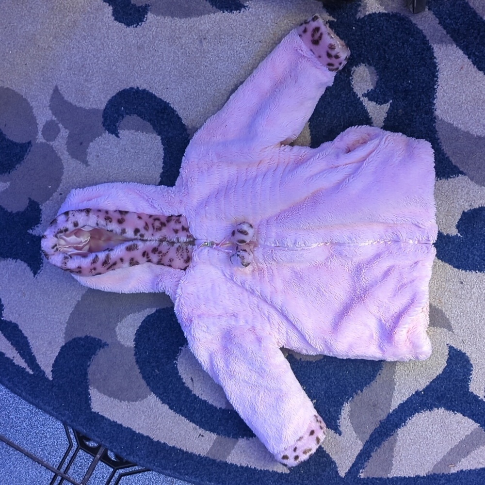 Girls Coat furry pink 3T